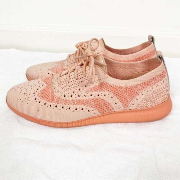 COLE HAAN Grand.OS Wingtip Oxford Stitchlite Misty Rose Peach Size 8B - Picture 2 of 10